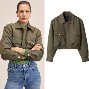 NWT MANGO Cropped jacket with pockets